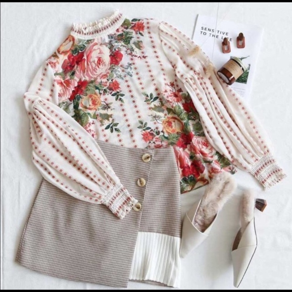 Boho Floral Print Blouse, NWT - Picture 8 of 11